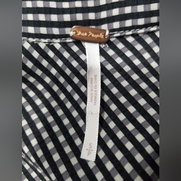 Free People Pippa Black and White Gingham Mini Dress - Picture 4 of 5